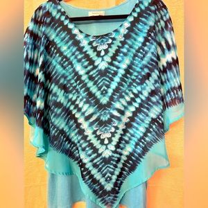 Dressbarn poncho tie dye top sz. XL